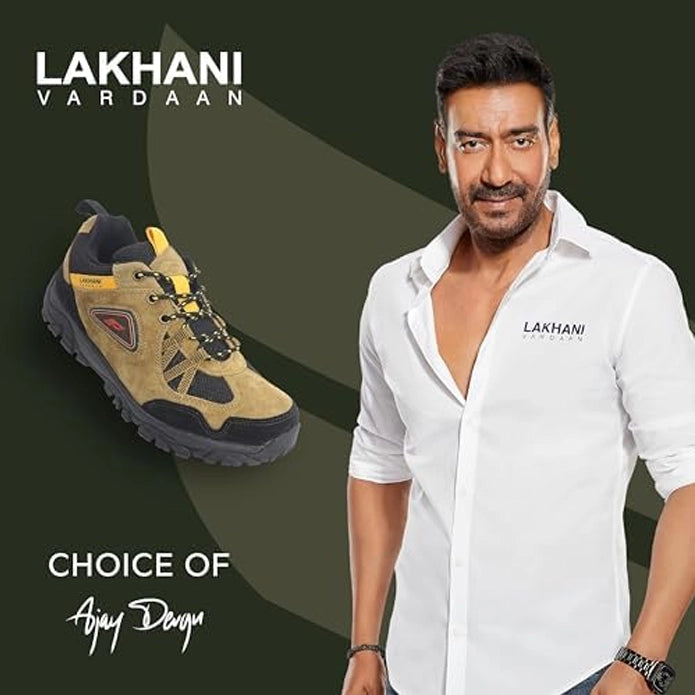 FLYO by Lakhani Vardaan Adventure Rambo Trekking and Hiking Shoes with Anti-Skid Rubber Sole & Leather Upper